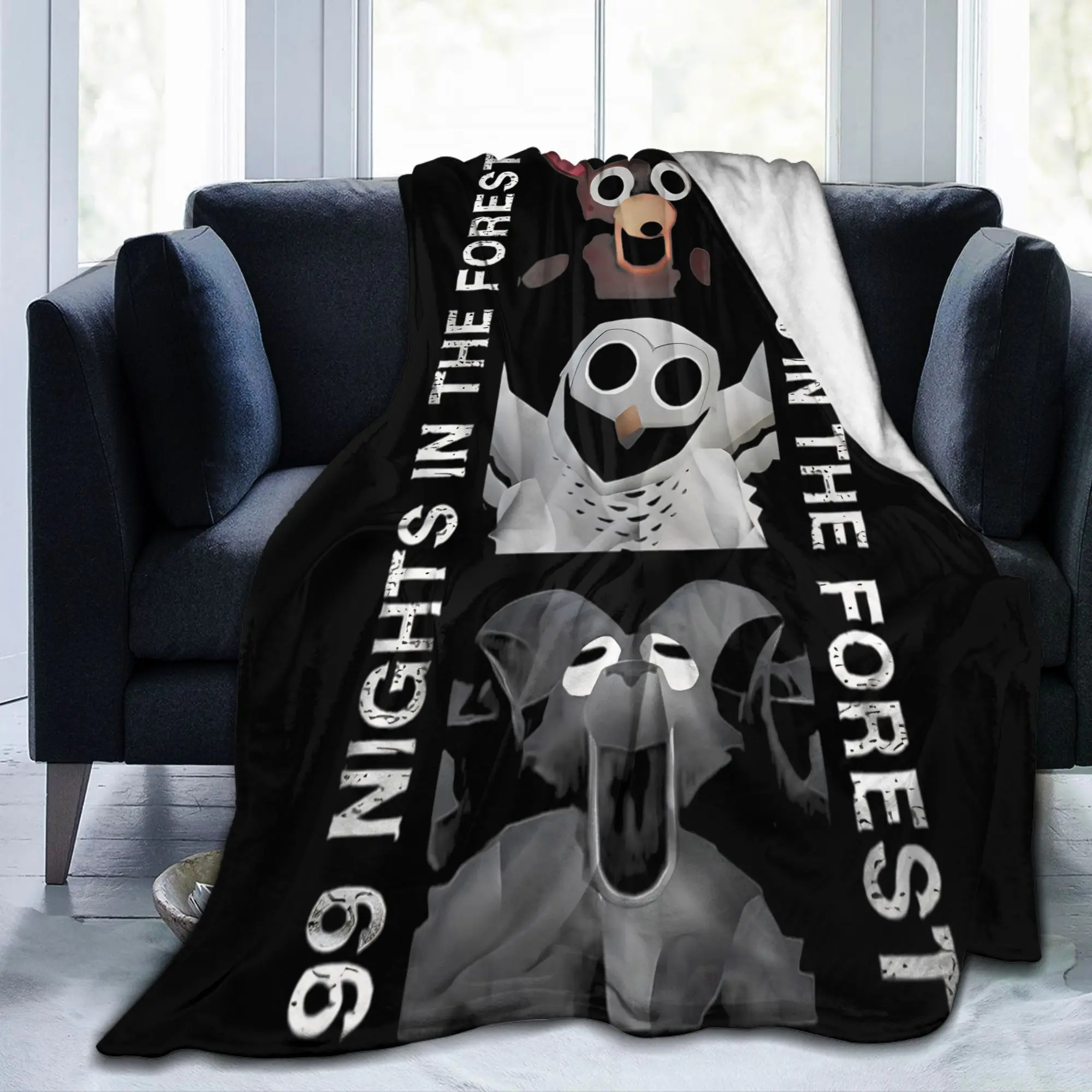 99 Nights in the Forest The Deer Flannel Throw Blanket Horror Game Bedding Knitted Blanket Outdoor Lightweight Multi-function