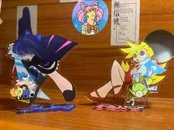 Cartoon Acrylic Stand Panty & Stocking Figure Display Anime Goods Collection Desk Decoration Ornament Accesorios Friend Gift