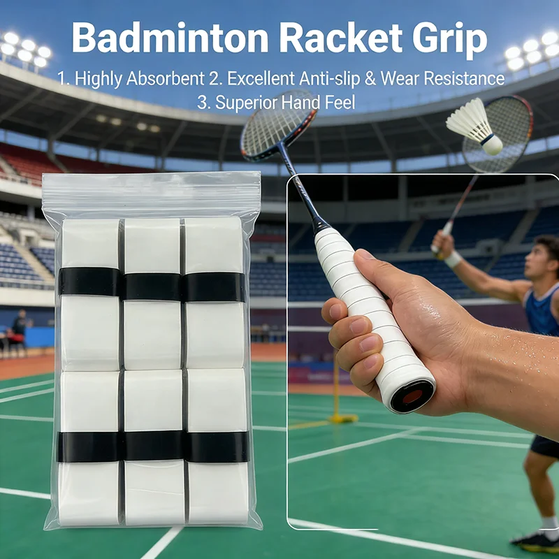 6/10-piece Tennis grip, sticky and dry, sweatband, non slip, fishing rod grip, badminton/tennis racket/paddle grip tape