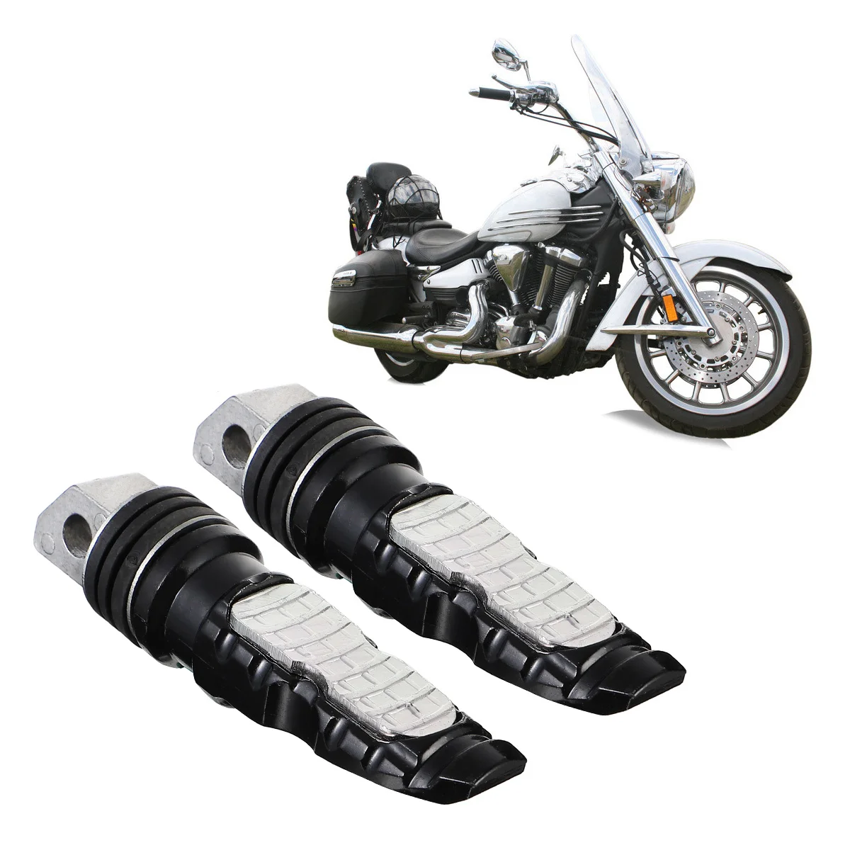 

2pcs Metal Motorcycle Rear Foot Pegs Durable Footrest For Electric Vehicles Strong Hardened Alloy Pegs Bike Footrest Motorcycle