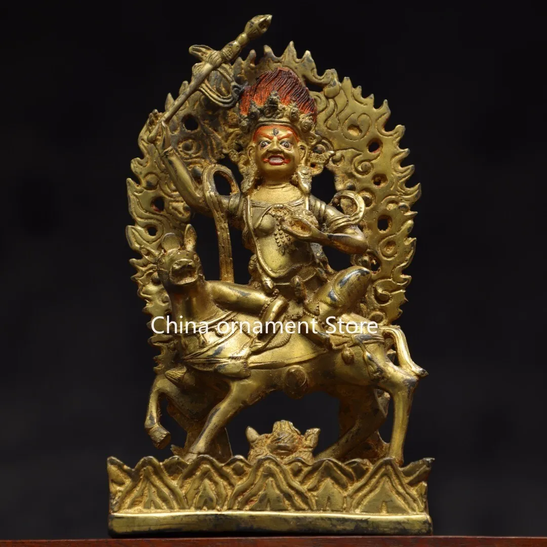 22 China old tibet Bronze gilt Palden Lhamo Penden Lhamo buddha Bronze Statue