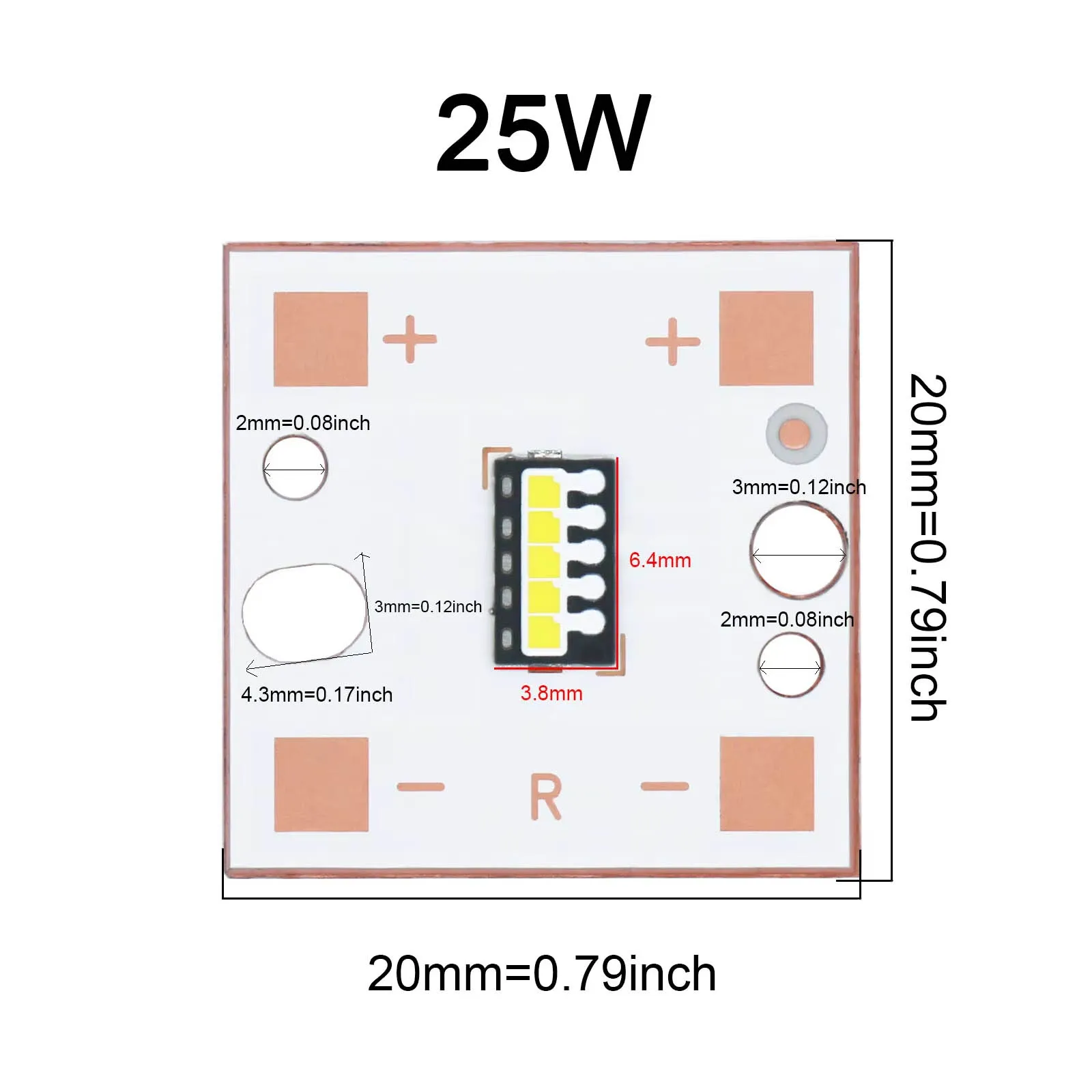 Imagem -04 - Potência 15w 20 25 9v 12v 15v Led Cob Contas de Lâmpada Chip Smd Pcb Substrato Cobre Acessórios do Carro para Faróis Automotivos Diy Alta