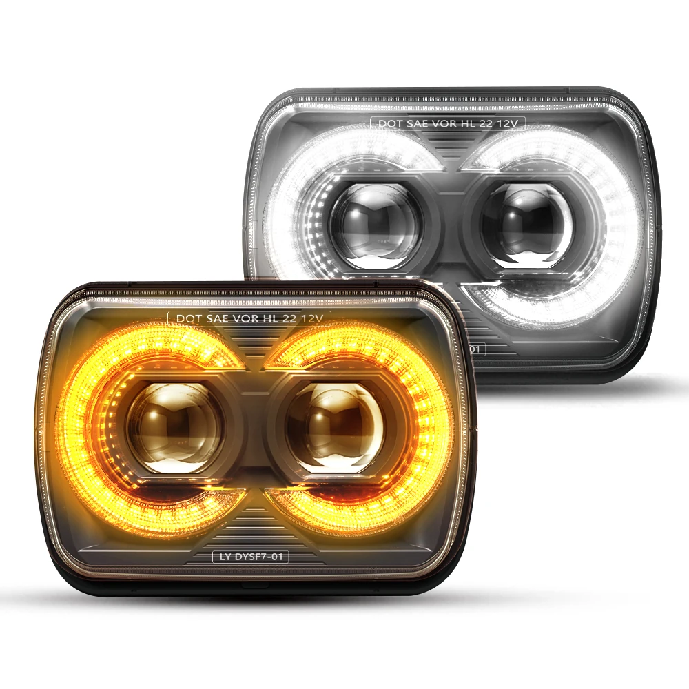 

120W Brightest 5x7 7x6 Projector Led Headlight Headlamp H4 H6054 H5054 with DRL for Jeep YJ Cherokee XJ Ford Chevy GMC Toyota