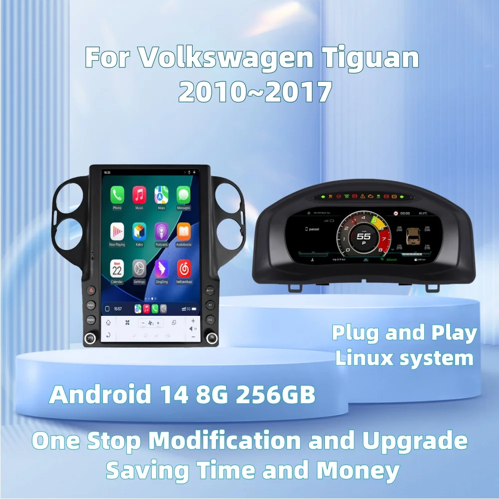 

Для Volkswagen Tiguan 2010~2017: Беспроводной CarPlay, ЖК-дисплей спидометра, приборная панель, мультимедийный проигрыватель Android, панель приборов.