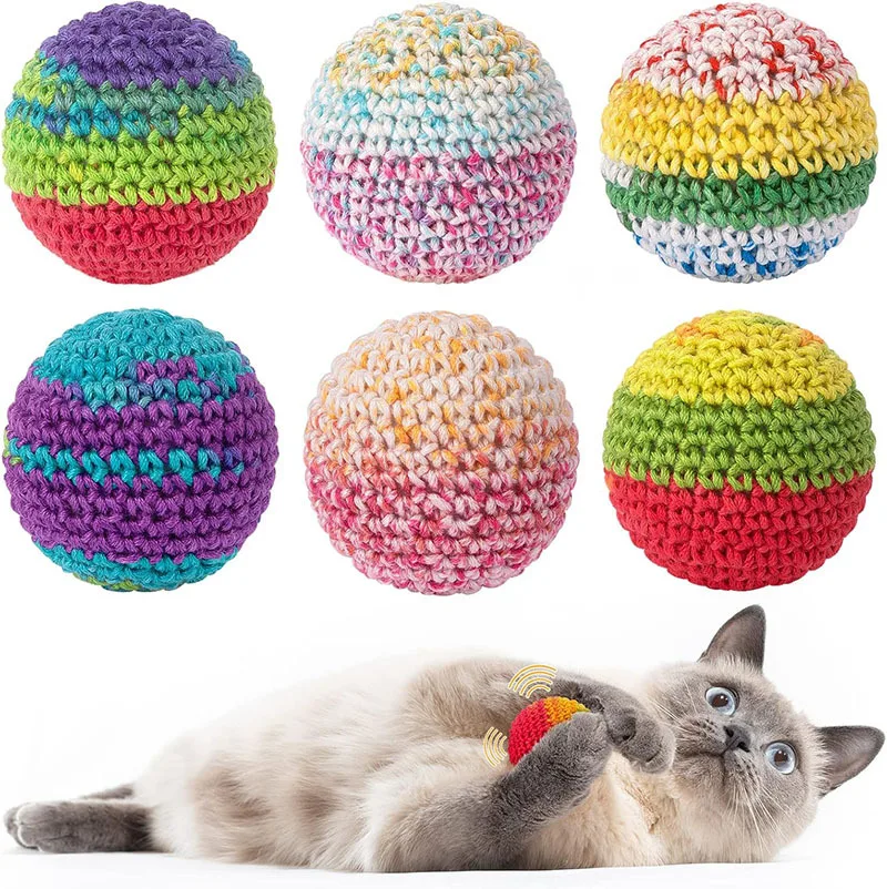 New Cat Sounding Ball Interactive Handmade Cat Scratching Ball Make Sounds Cat Toy Home Kitten Ball Toys