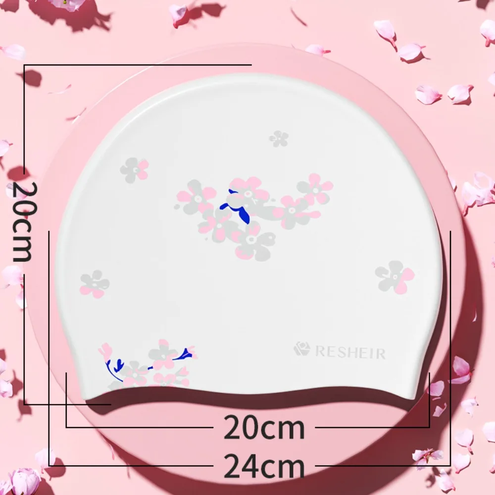 고탄성 방수 수영 모자, 편안한 방수 실리콘 수영 모자, 실리콘 보호 귀 프린트 수영 모자, 스포츠