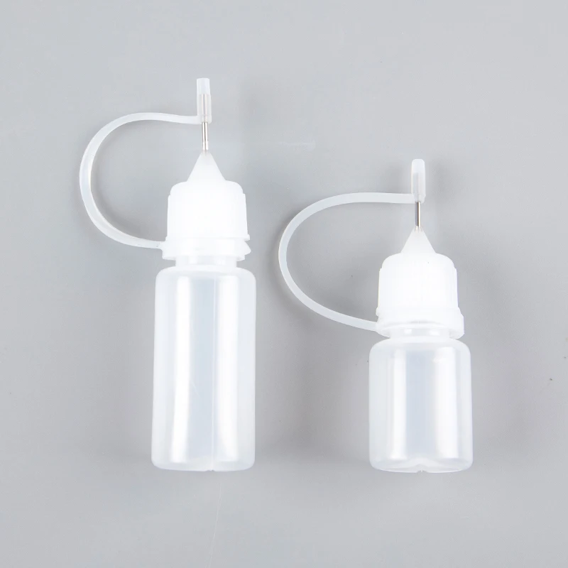 10 Pcs Needle Tip Glue 10ml Applicator Bottle Tube Sub-bottling Pinhole 5ml 10ml PET Refillable Bottle Liquid Dispenser Bottle