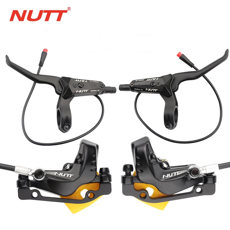 NUTT سكوتر كهربائي 4 مكبس قرص هيدروليكي الفرامل قرص زيت إيقاف التشغيل لـ Zero 10X/11X، Vsett 10+/9+، Kaabo Wolf Warrior 11