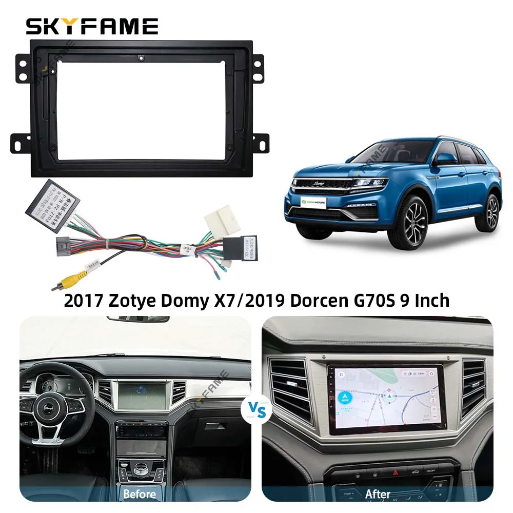 SKYFAME Car Frame Fascia Adapter Canbus Box Decoder Android Radio Dash Fitting Panel Kit For Zotye Domy X7 Dorcen G70S