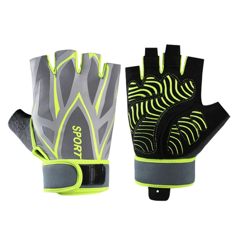 المهنية رياضة الدمبل قفازات نصف اصبع اللياقة البدنية المضادة للانزلاق قبضة اليد النساء الرجال الدراجات دراجة موضة أصابع قفازات