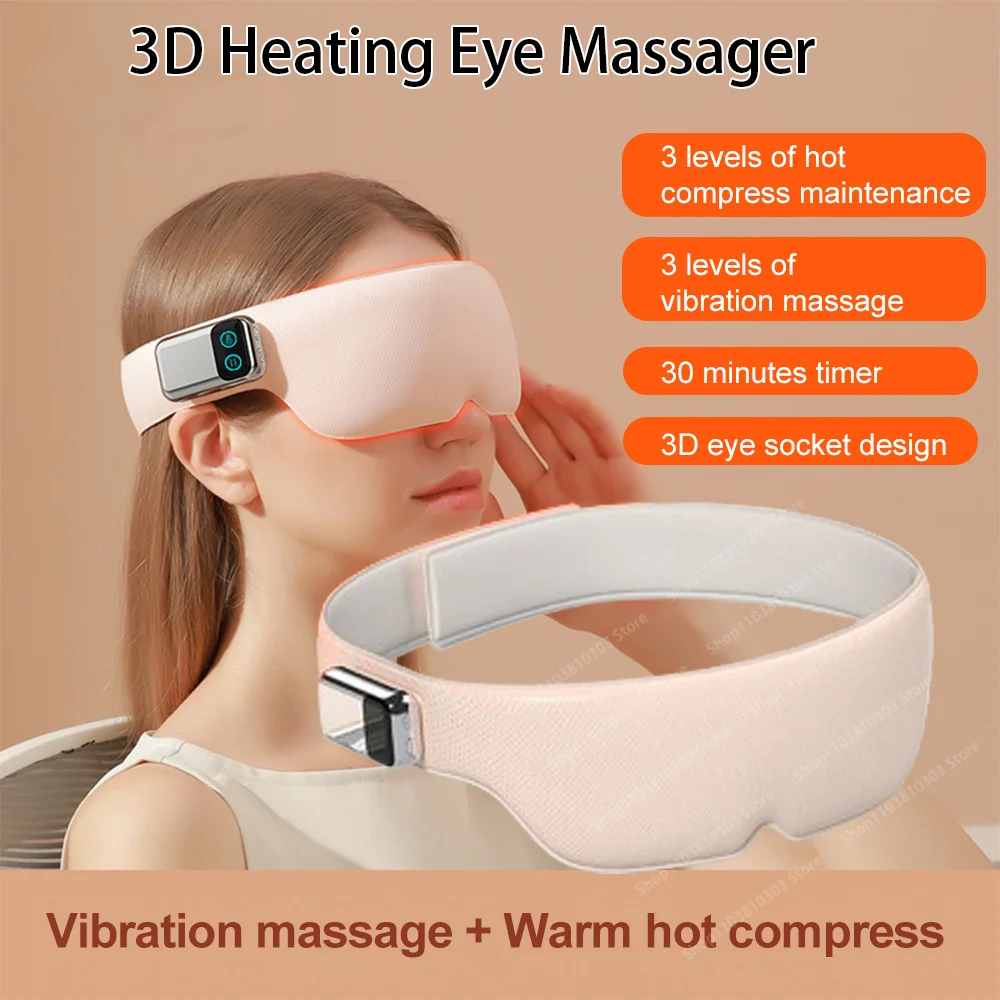 Electric Eye Massager 3d Heating Vibration Eye Massage Smart Foldable Eye Care Instrument Hot Compress Eye Massage Glasses