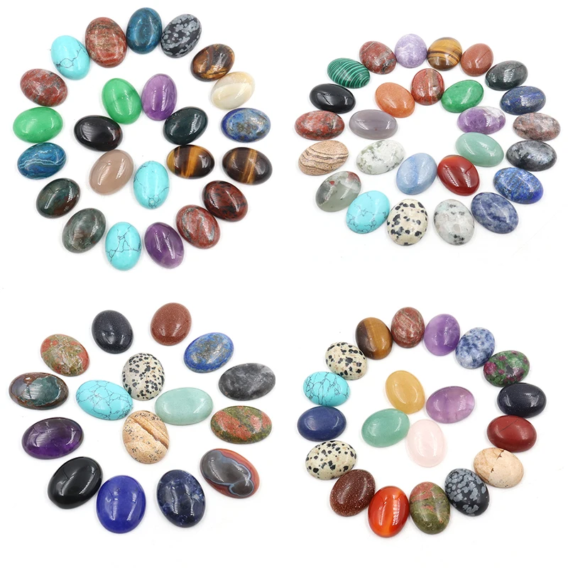 30 pièces de cabochons ovales naturels de tailles et de couleurs assorties, cristal de guérison, énergie Reiki, pour la fabrication de bijoux, artisanat DIY, vente en gros, cadeau