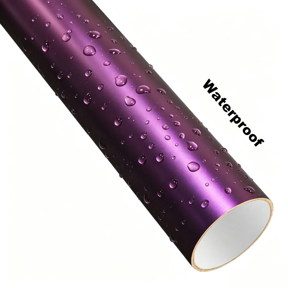 PET Pearl Metallic Purple Car Vinyl Wrap Bubble Free Waterproof Anti Scratch Sticker Auto Motorcycle Exterior Modification Decal