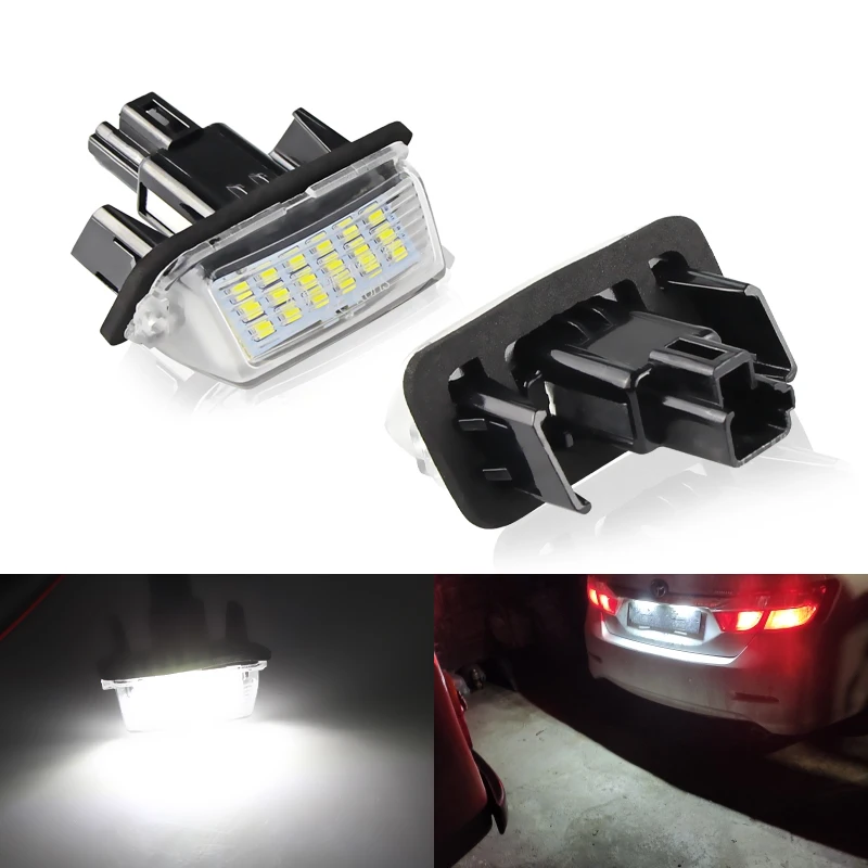 2PCS Error Free LED License Plate Light For Toyota Avensis Yaris Ractis Camry Corolla Prius Verso S Vitz Levin Esquire Prius C