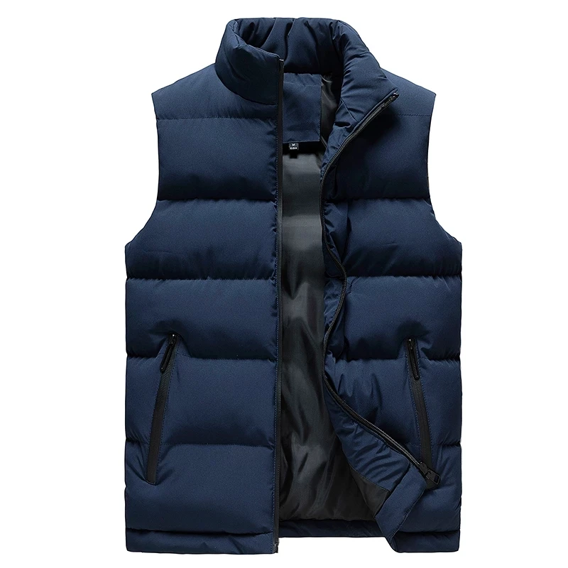 Men spring and fall Jacket Winter Men Vest For Down Cotton Sleeveless Jacket Waistcoat Man Big Size Warm Mens Coat