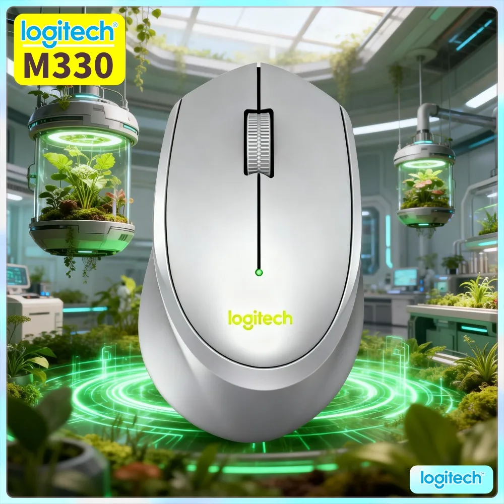 Logitech M330 Ergonomic Wireless Mouse Silent Click 2.4Ghz High Precision 18-Month Battery For Mac PC Chromebook