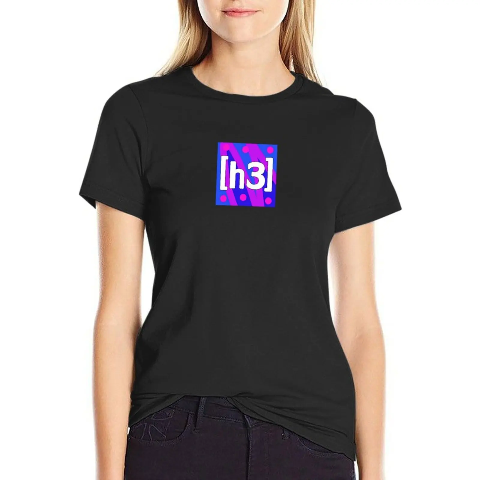 

H3H3 Logo T-Shirt Female clothing quick drying customs design your own rock and roll t shirts for Women