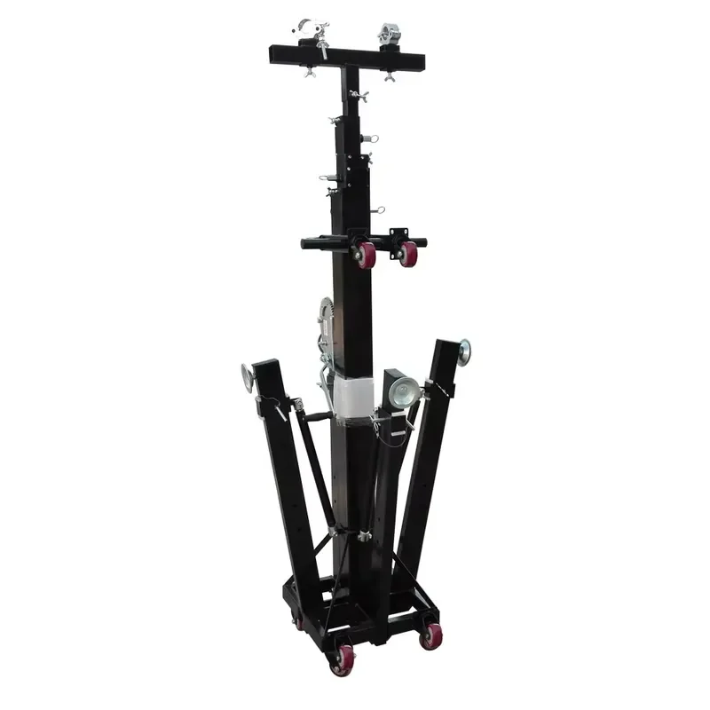 Used for producing 6.5m high-intensity wheeled movable LED screen lifting tower manual crank bracket