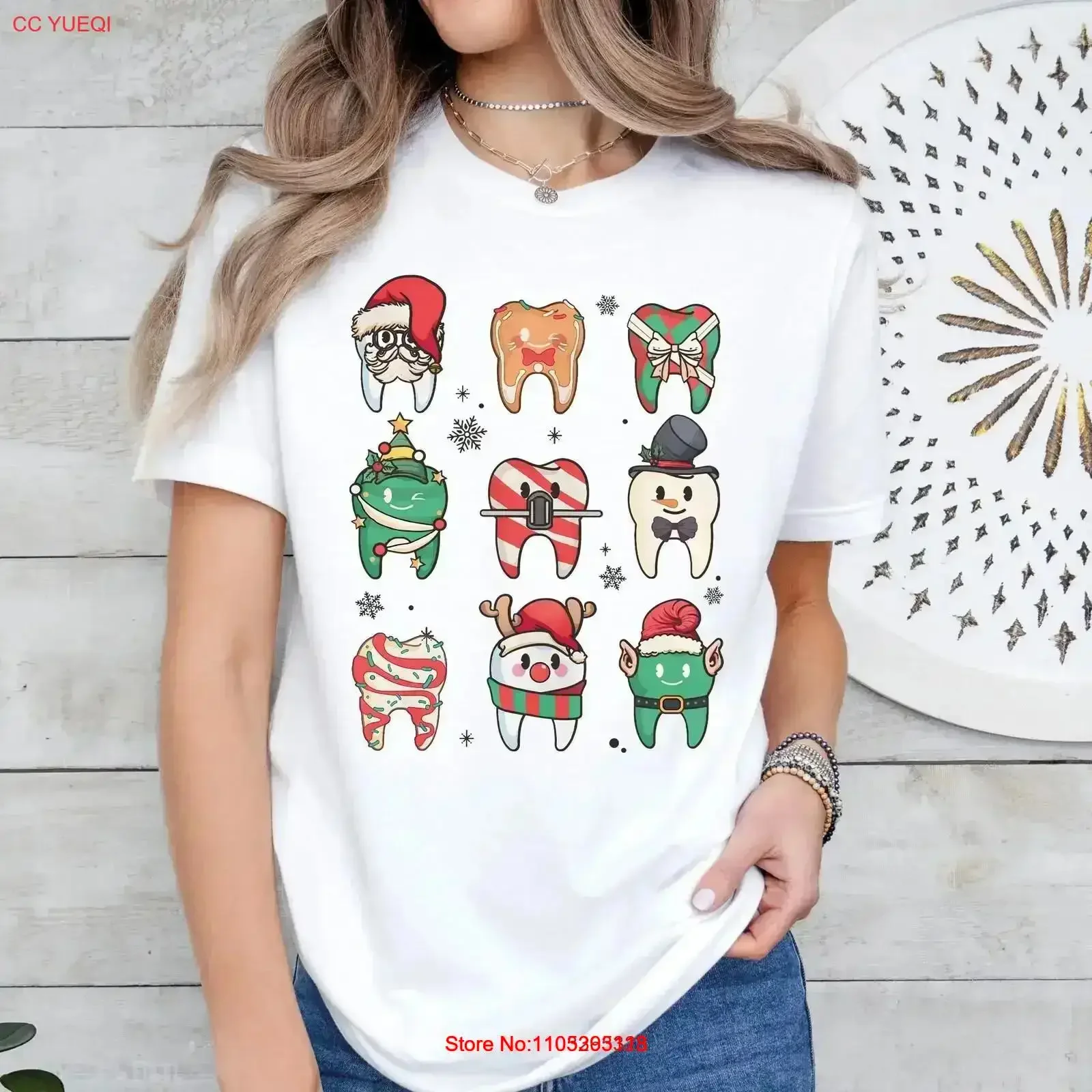 Christmas Dental T Shirt Dentist SweaT Tooth AssistanT vintage Washed homme Comfortable Soft Top For Everyday Wear graphic