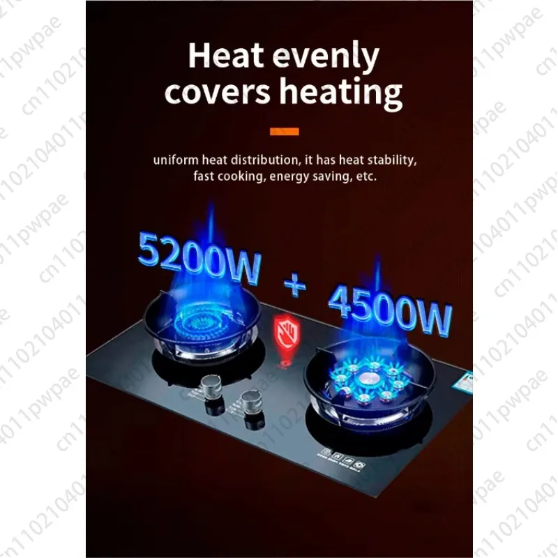 موقد غاز بقدرة 5.2 كيلو وات، تصميم مدمج على سطح الطاولة ثنائي الشعلة، سهل التركيب والاستخدام #4