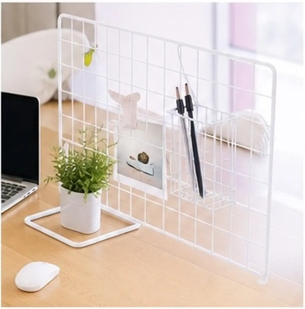 Sturdy Vertical Grid Wall Mount Stand Base for Office Desk Partition, Privacy Screen & Desktop Organizer