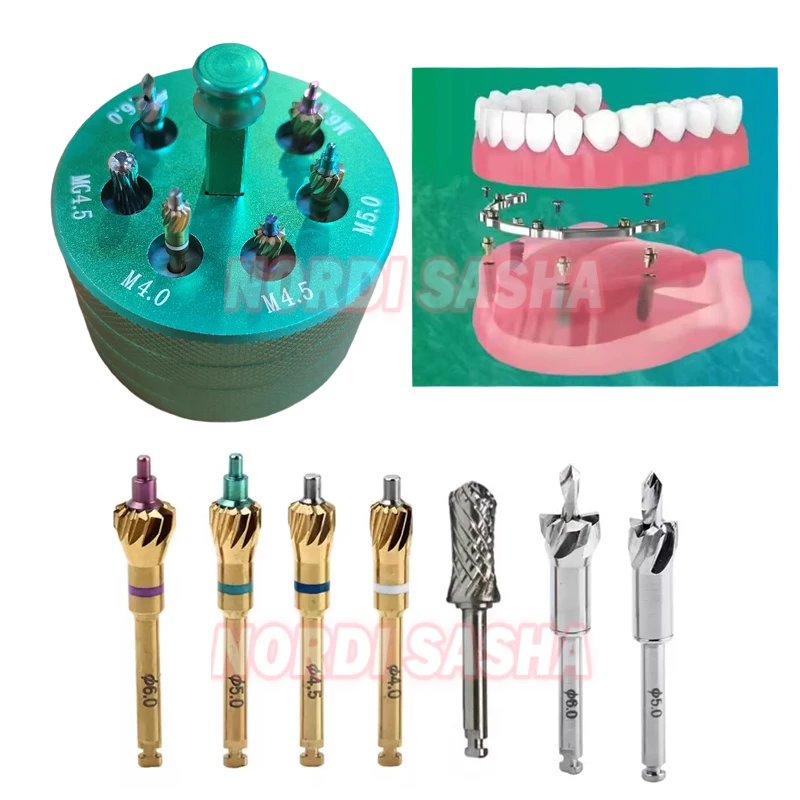 

1Set Universal Implant Bone Profiler Dental Grinding Bur With Pilot Drill Peri-Implant Debridement Drilling Surgical Instrument