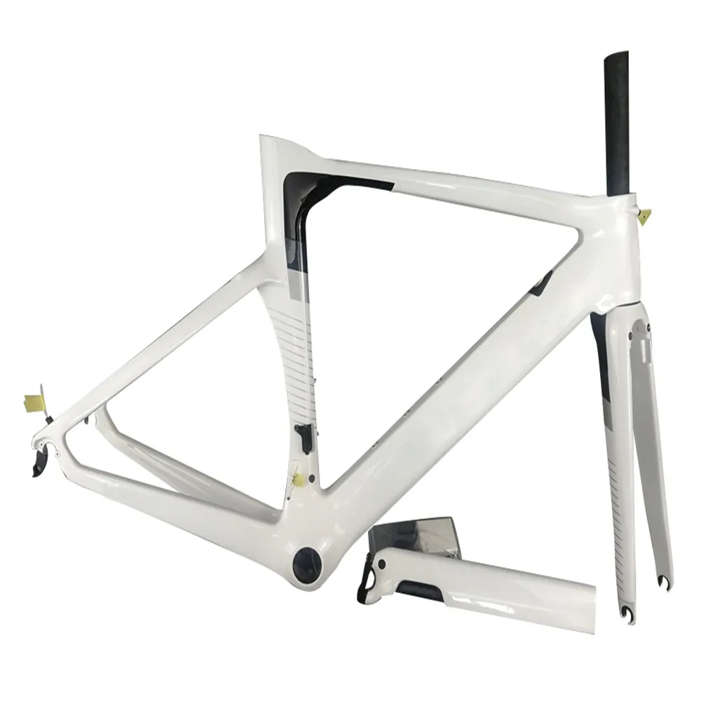 

White Carbon Frame for Road Bike, Glossy Concept Rim Brake