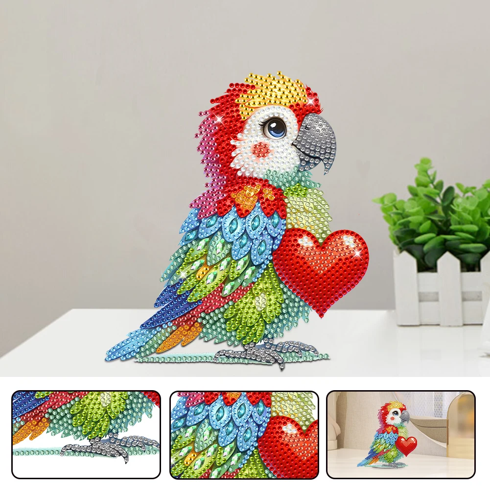 Kit di arte del diamante da tavolo con testa tremante in acrilico Simpatico dipinto con diamanti natalizi Decorazioni per il desktop per l'arredamento del desktop dell'home office
