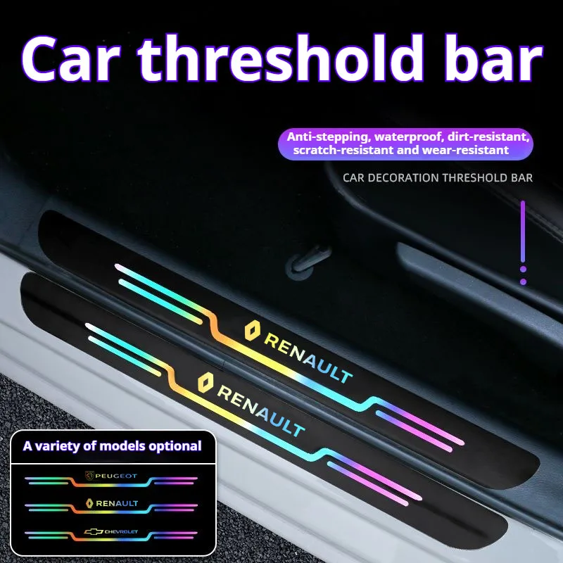 

4pcs Car Door Sill Strip Scuff Guard Sticker For Chevrolet Aveo Bolt Onix Cruze Spark Cavalier Colorado Lacetti Trailblazer Silv