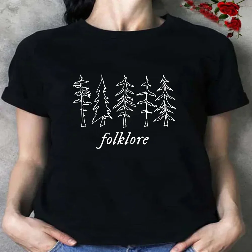 Folklore Shirt Taylor Music Swift Albums T-Shirt Folklore Inspired Graphic Women's Tshirts Cute Aesthetic Tops Tee Gift for Fans