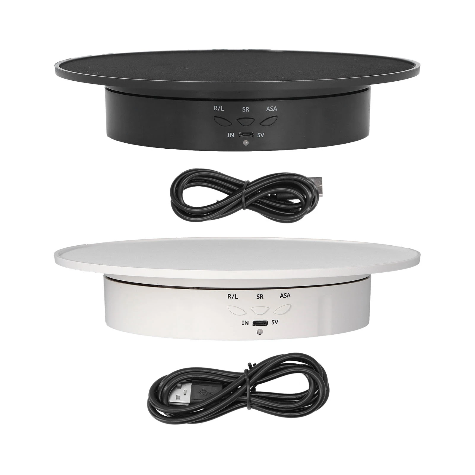 Soporte de exhibición giratorio motorizado de 200mm, mesa giratoria eléctrica de joyería alimentada por USB ajustable de 3 velocidades