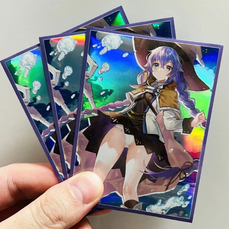 60 piezas Mushoku Tensei: Jobless Reincarnation Estuche para Tarjetas de Juego, Estuche Protector Láser para Tarjetas de Juego de Anime con Roxy Migurdia
