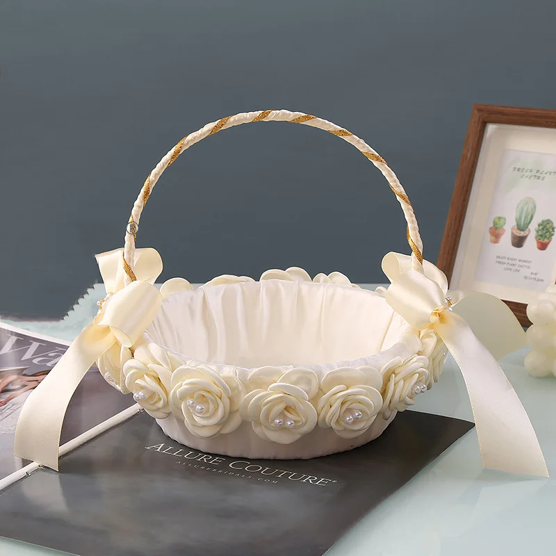 

Свадебное украшение в европейском стиле, декоративная корзина для съемки, маленькая корзина для цветов, свадебные принадлежности