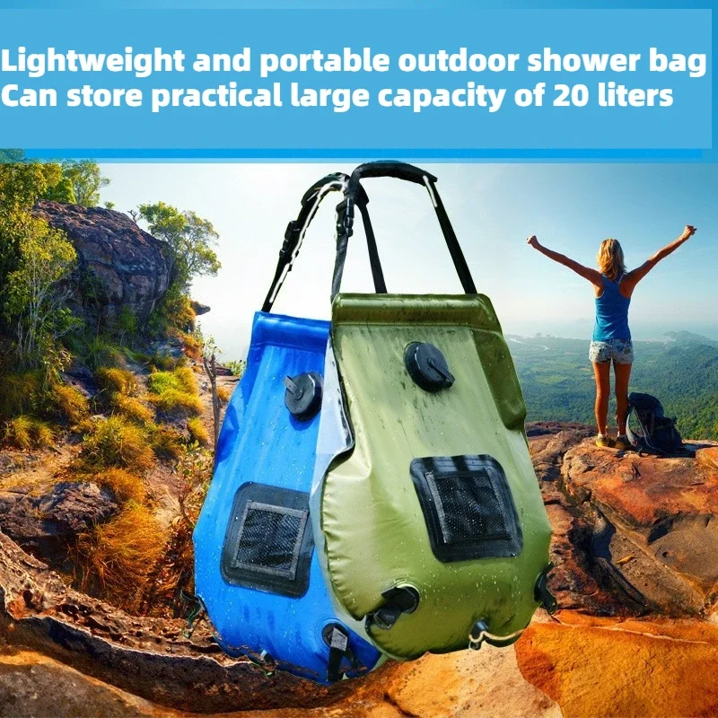 47x50cm Lightweight Water Storage Bag Portable Shower Bag Can Store Practical Large Capacity of 20 Liters Camp Sunbathing Pouch
