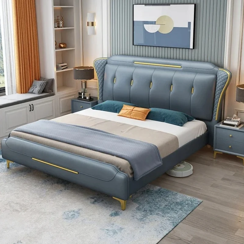 

Nordic Wood Kids European Double Bed King High End Headboard Frame Double Bed Girl Boys Letti Matrimoniali Furniture for Bedroom