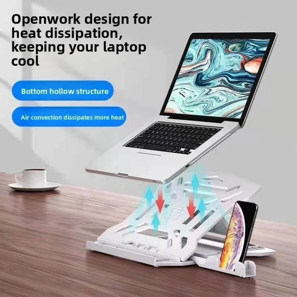 Black White Laptop Cooling Bracket Adjustable Multi-Angle Swivel Laptop Stand Folding Bracket Accessories Laptop Holder