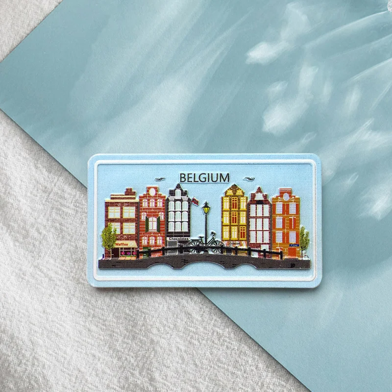 

Belgium City Surface Architecture Scenery Fridge Magnets Personalized Creative Travel Souvenirs Home Decorations