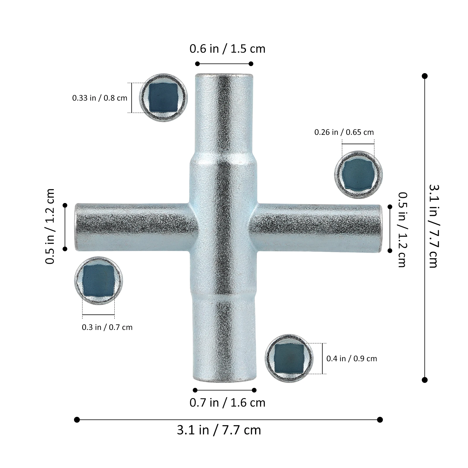 

2 pcs Silver Faucet Wrench Key Water Spigot Valve Garden Tap Multi-function Shut off Tool Outdoor Handle Steel Puller Sillcock