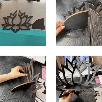 Wooden Lotus Hollow Decorative Rack Aromatherapy Organiser Essential Oil Candle Holder…