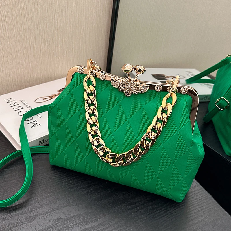 Luxury Designer Chain Handbag Evening Bag Party Purse for Women 2023 Fashion Exquisite Female Wedding Pu Leather Clutch Ceremony