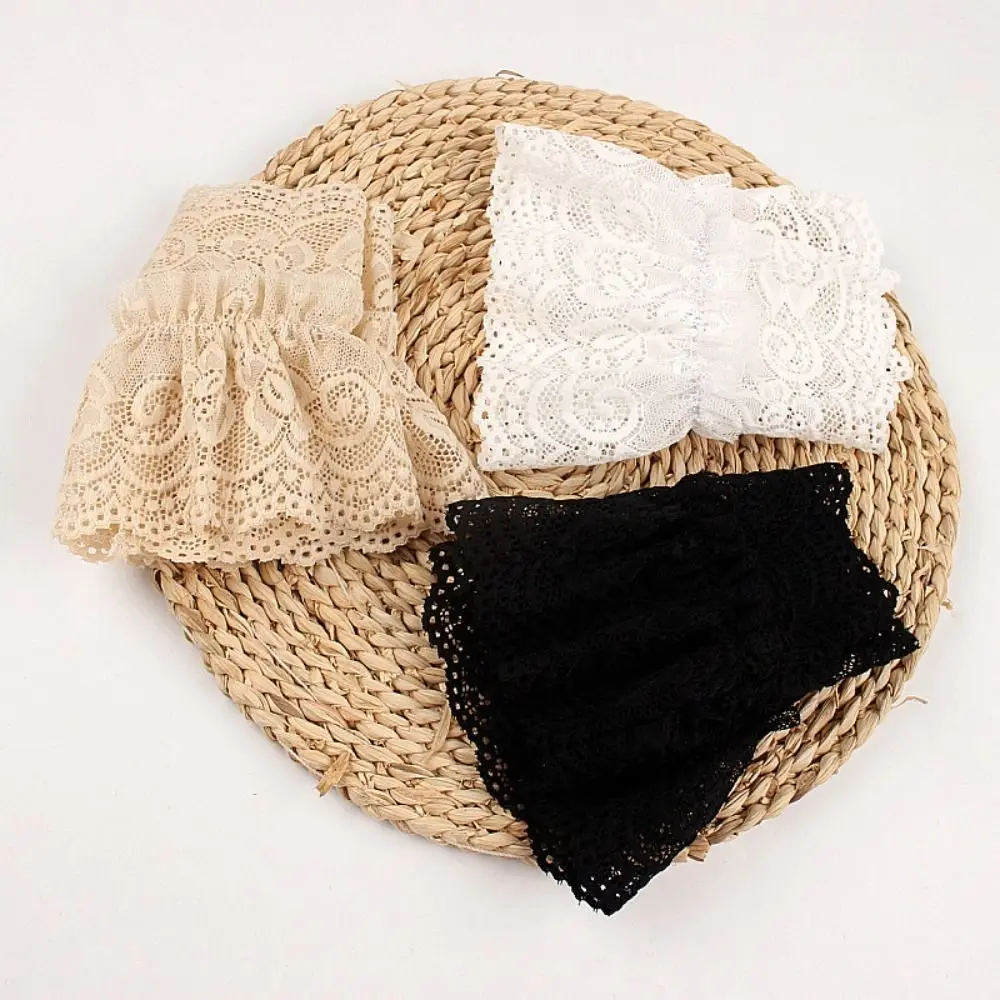 

1Pair Spring Autumn Gloves Scar Cover Arm Cover Lace Cuffs Detachable Sleeve Cuffs Fake Sleeve Ruffles Elbow Sleeve