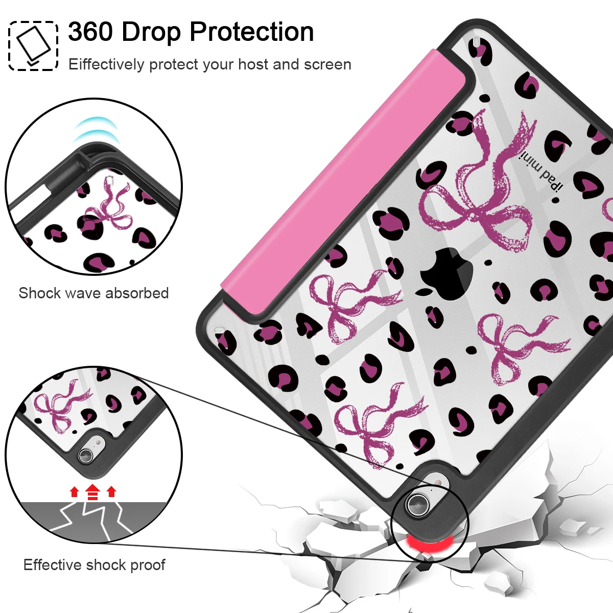 Capa de impressão de couro pu rosa quente para ipad 2025 11th a16 10.9 polegadas 10th 2022 pro 11 12.9 polegadas pro 13 m4 air 11 13 air4 air5 10.2 polegadas