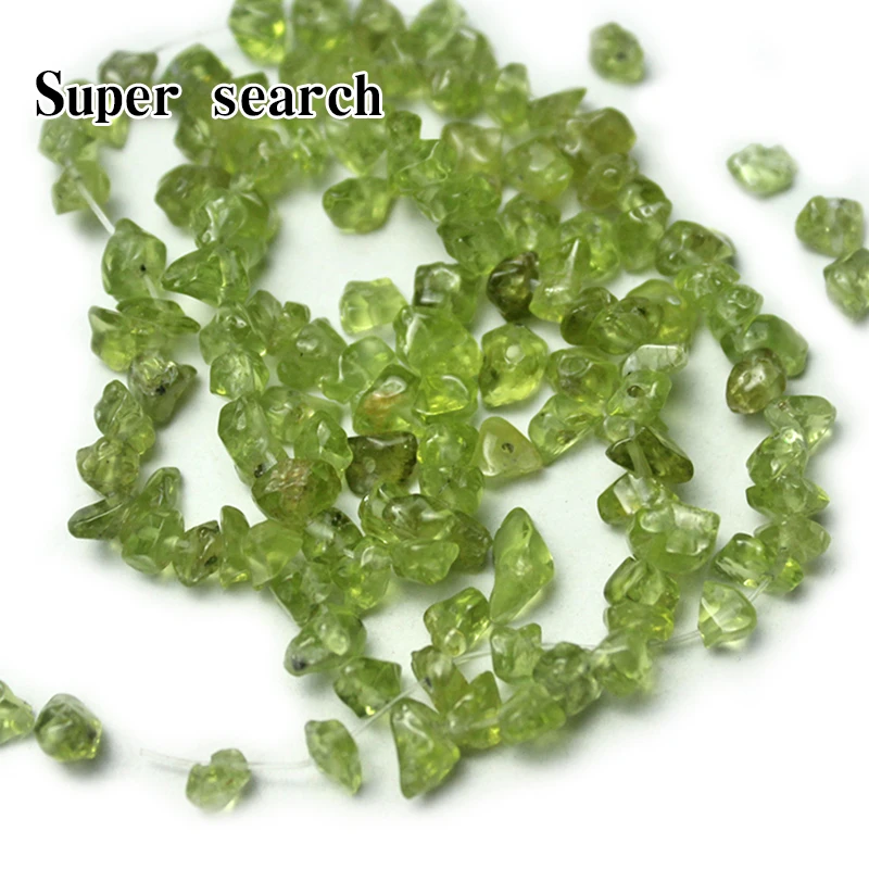 Cuentas granulares de piedra Natural de cuarzo verde, cristal de Oliva de grava, fabricación de joyas, pulsera DIY, collar, pendientes, 3-5mm, venta al por mayor