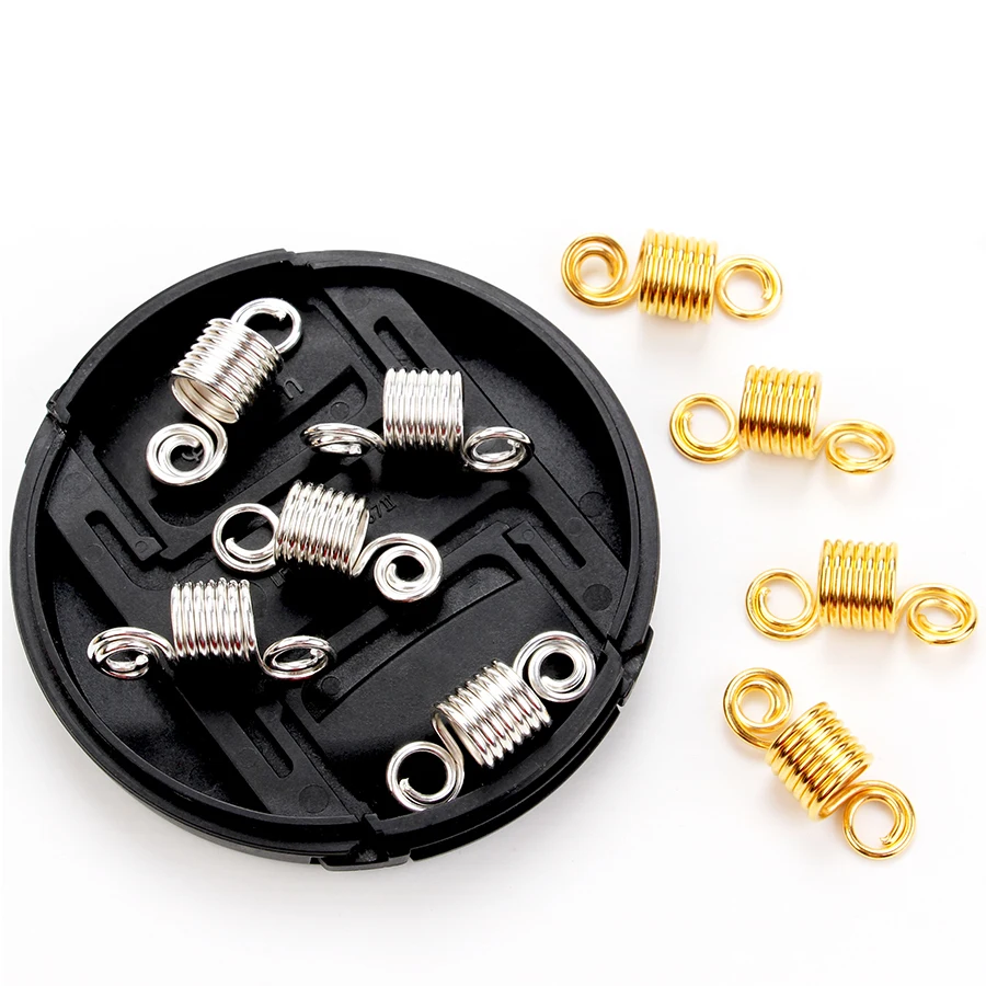 

Подвески из металлических бусин-трубочек для плетения дредов золотого и серебряного цвета 50 шт.