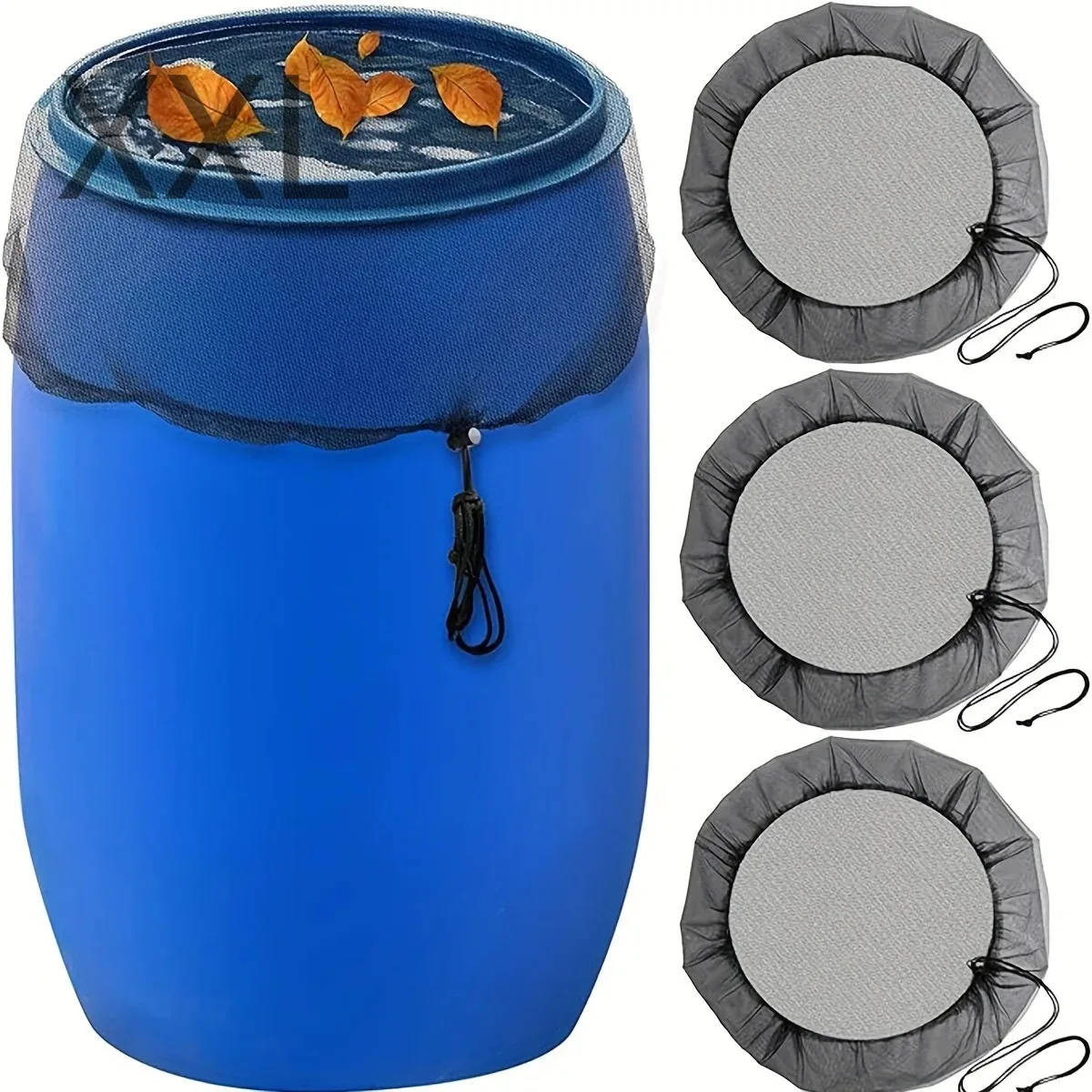 XXL Rain Barrels Screen Water Bucket Covers,Rainwater Collector Tank Net Cover,Rain Water Collection Bucket Netting with Drawstr