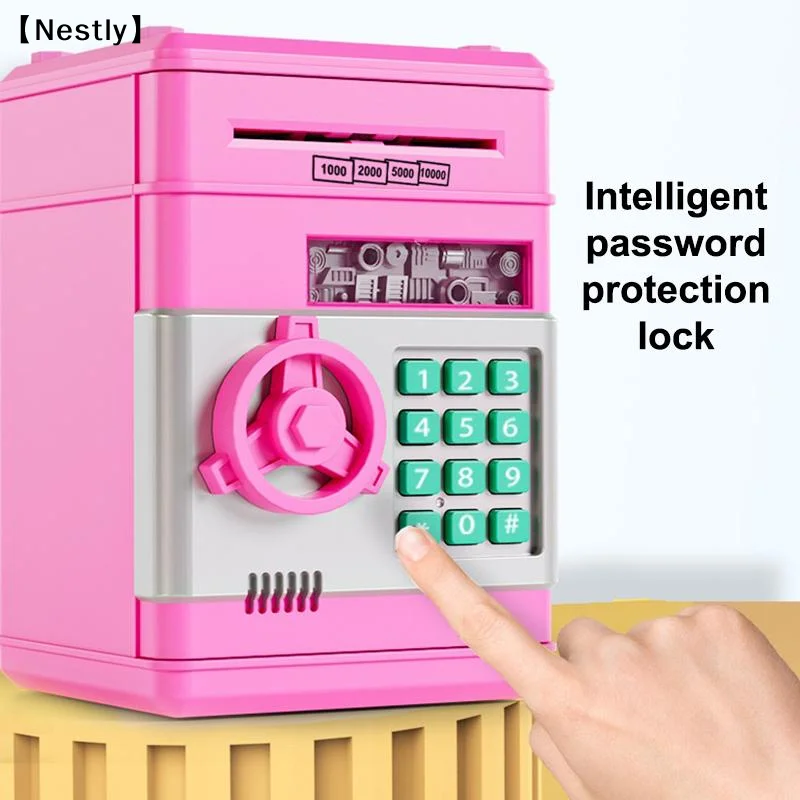 Electronic Piggy Bank Automatic Safe Coins Cash Saving Money Box Password Counter Code Key Lock Coin Bank ATM Child Gift〔Nest〕