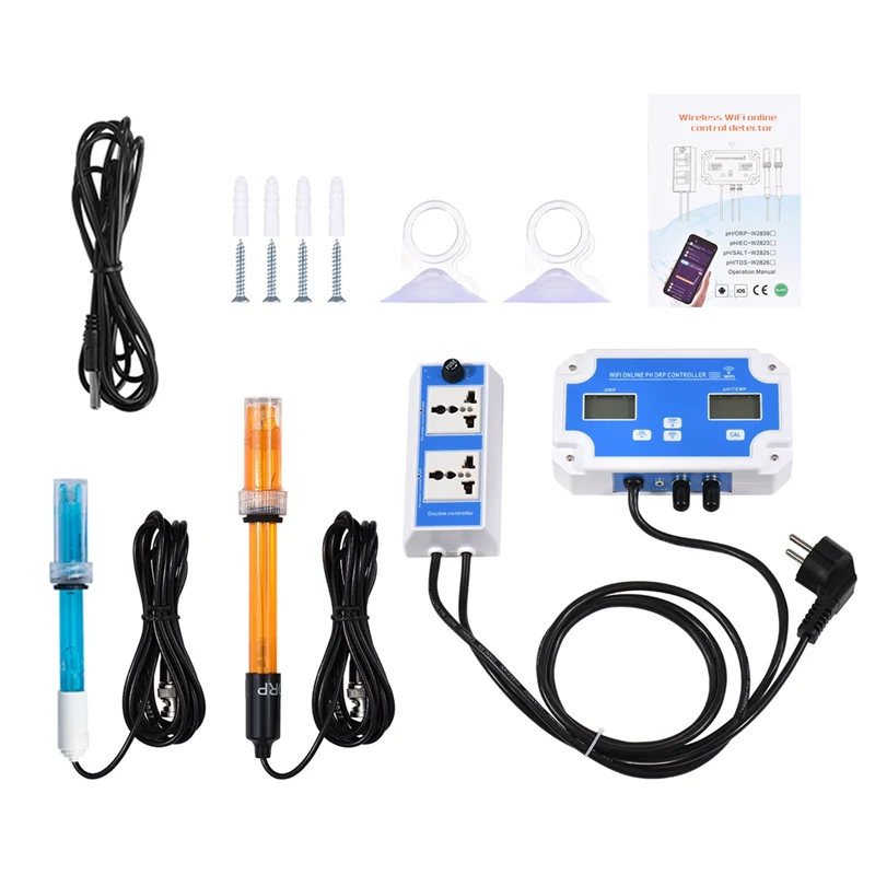W2839 3-In-1 Wifi 수질 감지기 PH/ORP/TEMP 전극 수족관 수경법 모니터 용 BNC 유형 프로브