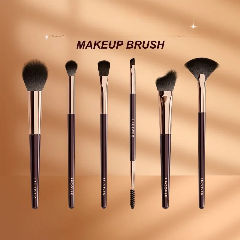 6-piece Professional Makeup Brush Set with Super Soft Bristles for Highlighter Loose Powder and Eyeshadow Perfect for Travel