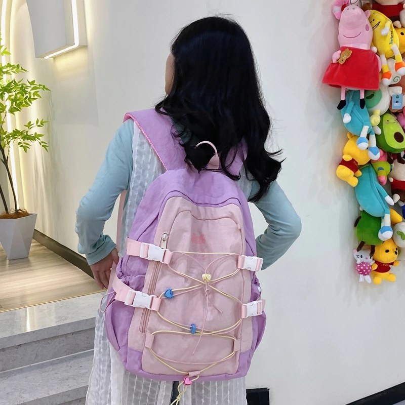 حقائب ظهر نسائية من النايلون من Leftside 2025 جديدة في حقيبة ظهر صيفية عصرية للمراهقين ​ ​   حقيبة مدرسية للبنات حقيبة ظهر لطيفة للسفر