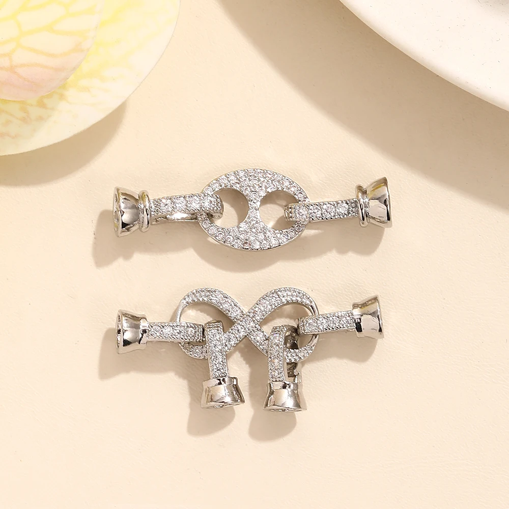 BenS brass cubic zirconia clasp hooks for Jewelry making Infinite symbol Jewelry hooks DIY handmade accessories wholesale K11